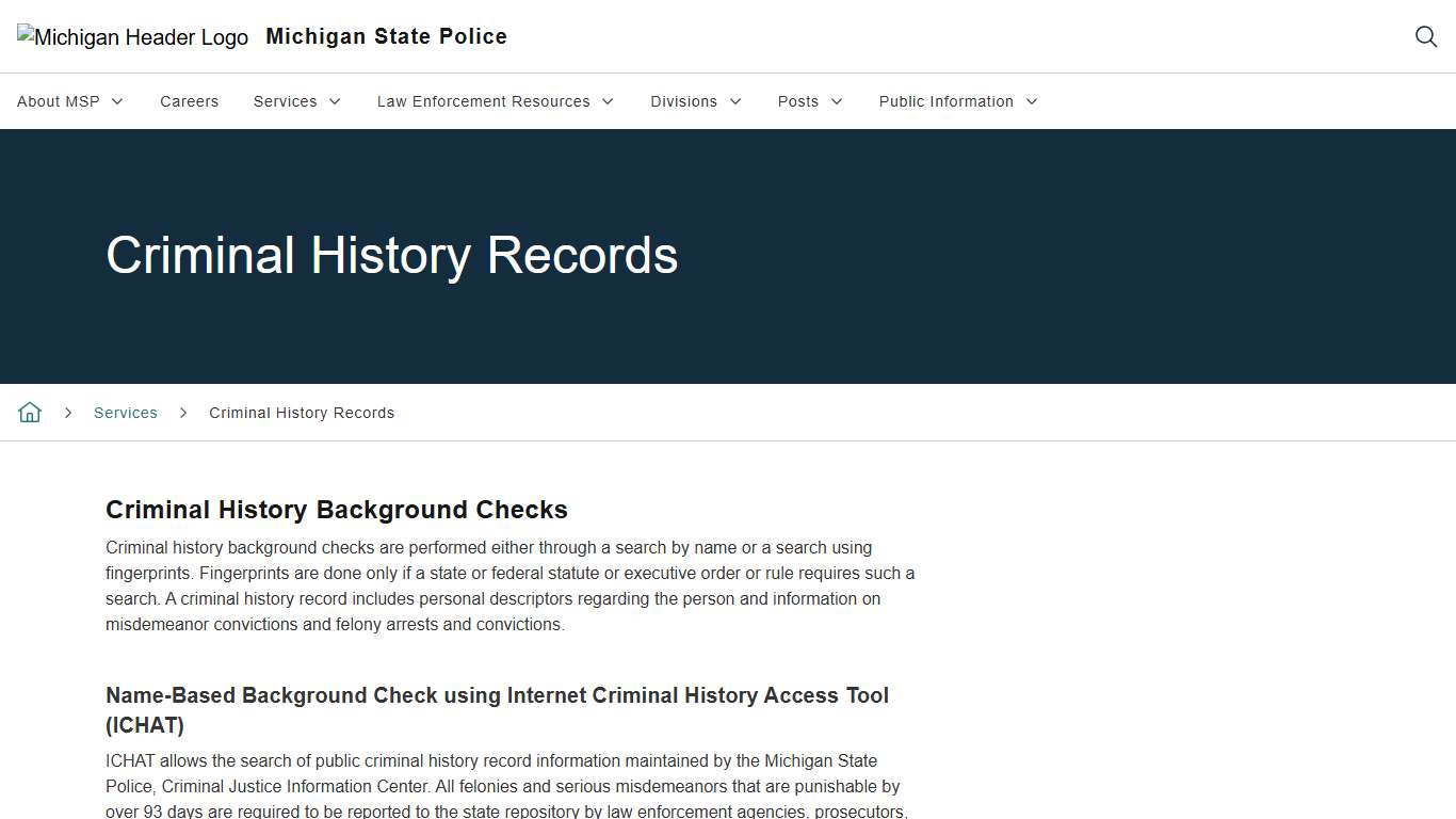 Criminal History Records